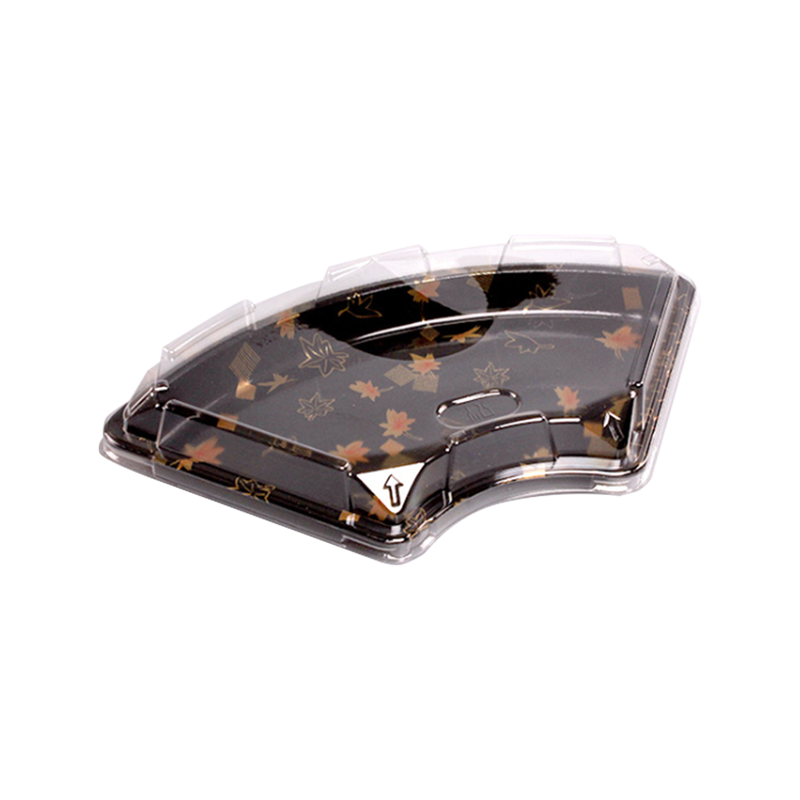 Tek kullanımlık yelpaze şeklinde suşi yemek kabı