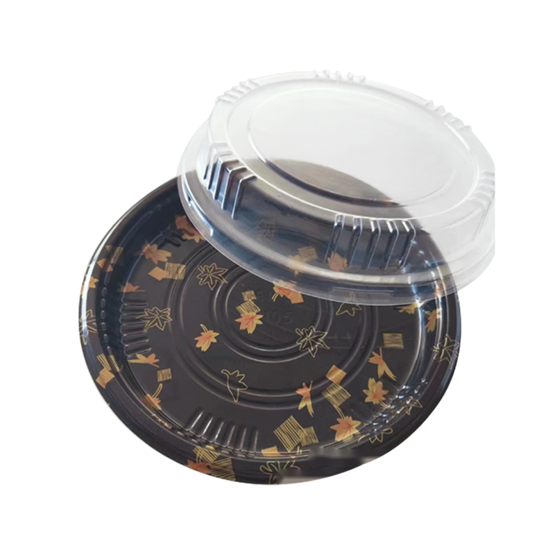 Kapaklı dairesel sandviç tabağı