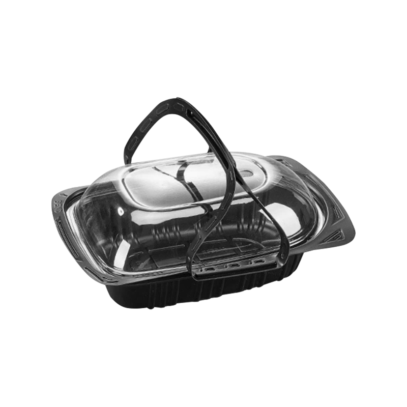 Tek kullanımlık plastik el tipi kavrulmuş tavuk kabı